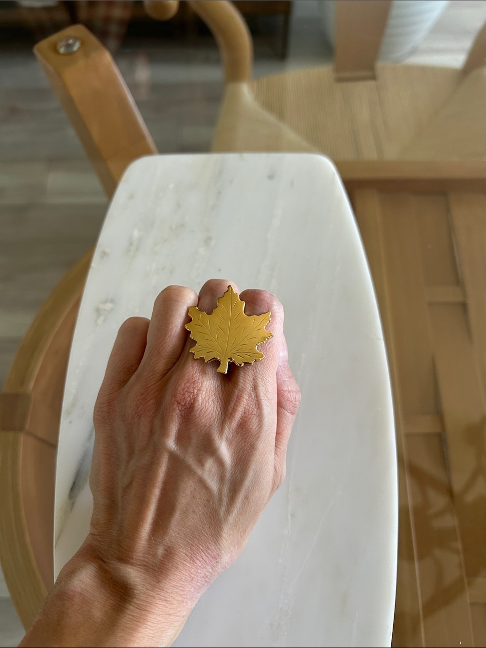 Vintage Gold Canada Maple Leaf Statement Brooch Pin - Accessories
